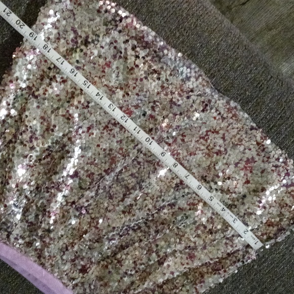 🆕️✨️HTF J. Crew Collection✨️- Silver/Purple Sequin Faux Wrap Skirt - Picture 14 of 15
